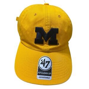 Michigan U of M College Baseball Hat OSFM Adjustable Maize Blue NEW License Cap